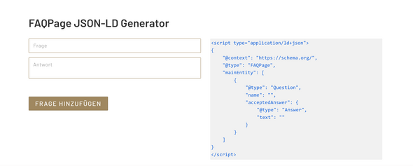 FAQPage JSON-LD Generator Screenshot