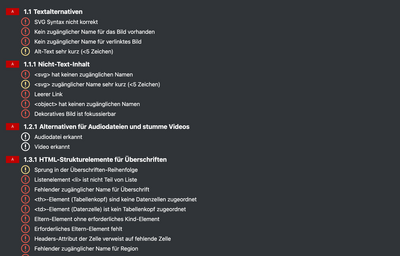 Beispielhafte Prüfliste zur Barrierefreiheit von Webseiten