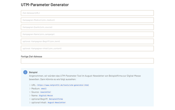 UTM-Parameter Generator Screenshot