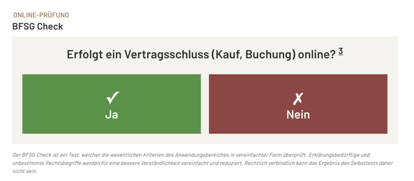 BFSG (Barrierefreiheitsstärkungsgesetz) Check Screenshot