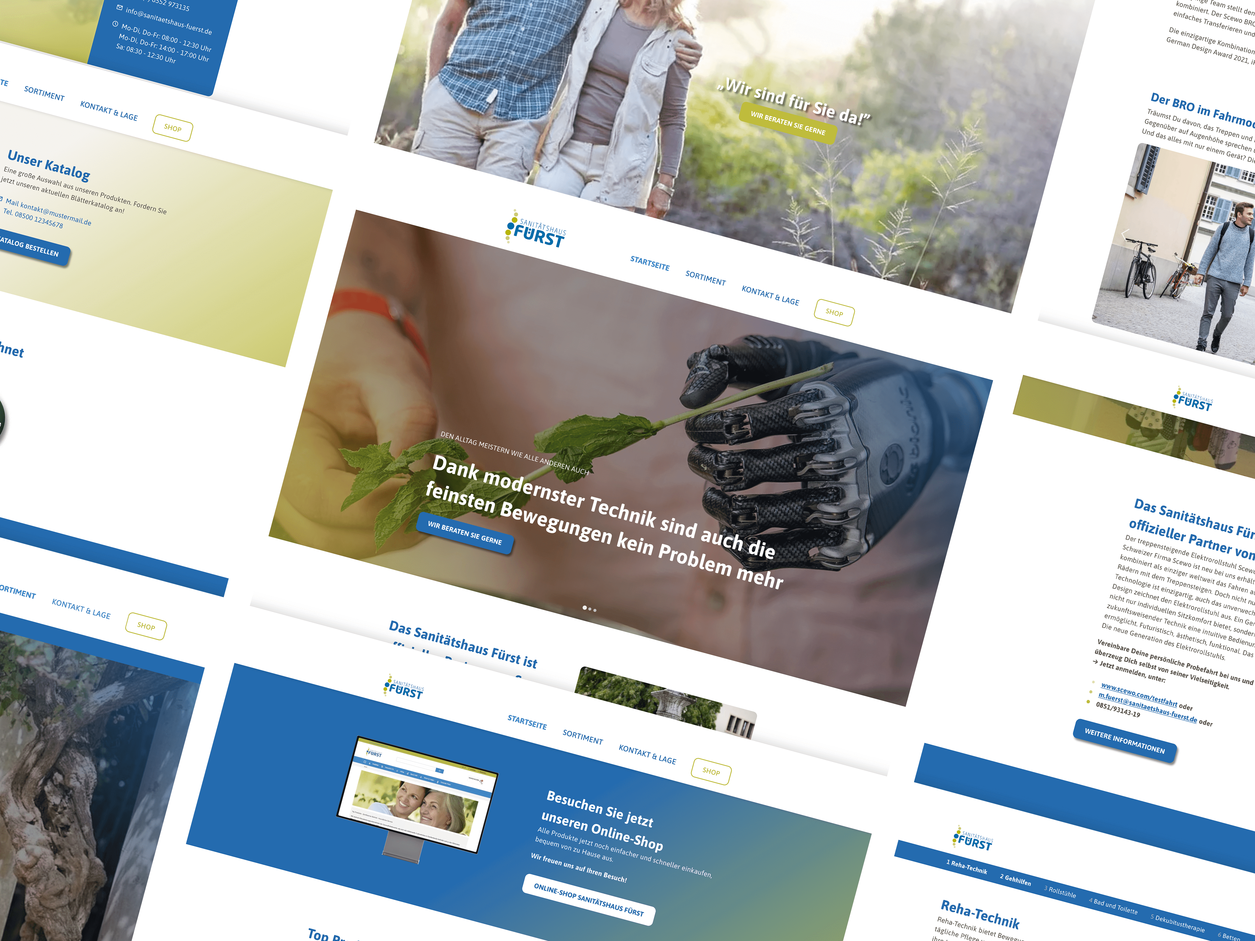 Gestaltungselemente Webdesign Sanitätshaus Fürst