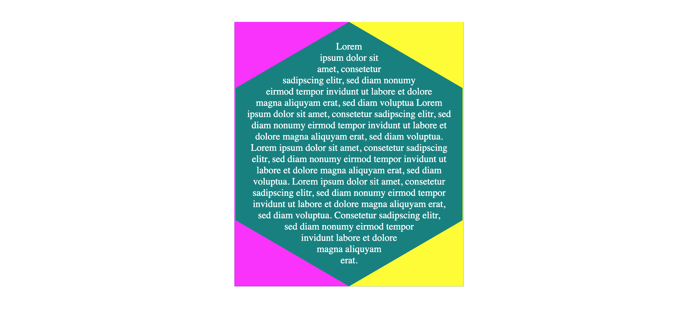 Textfluss im Hexagon mithilfe von shape-outside und shape-margin
