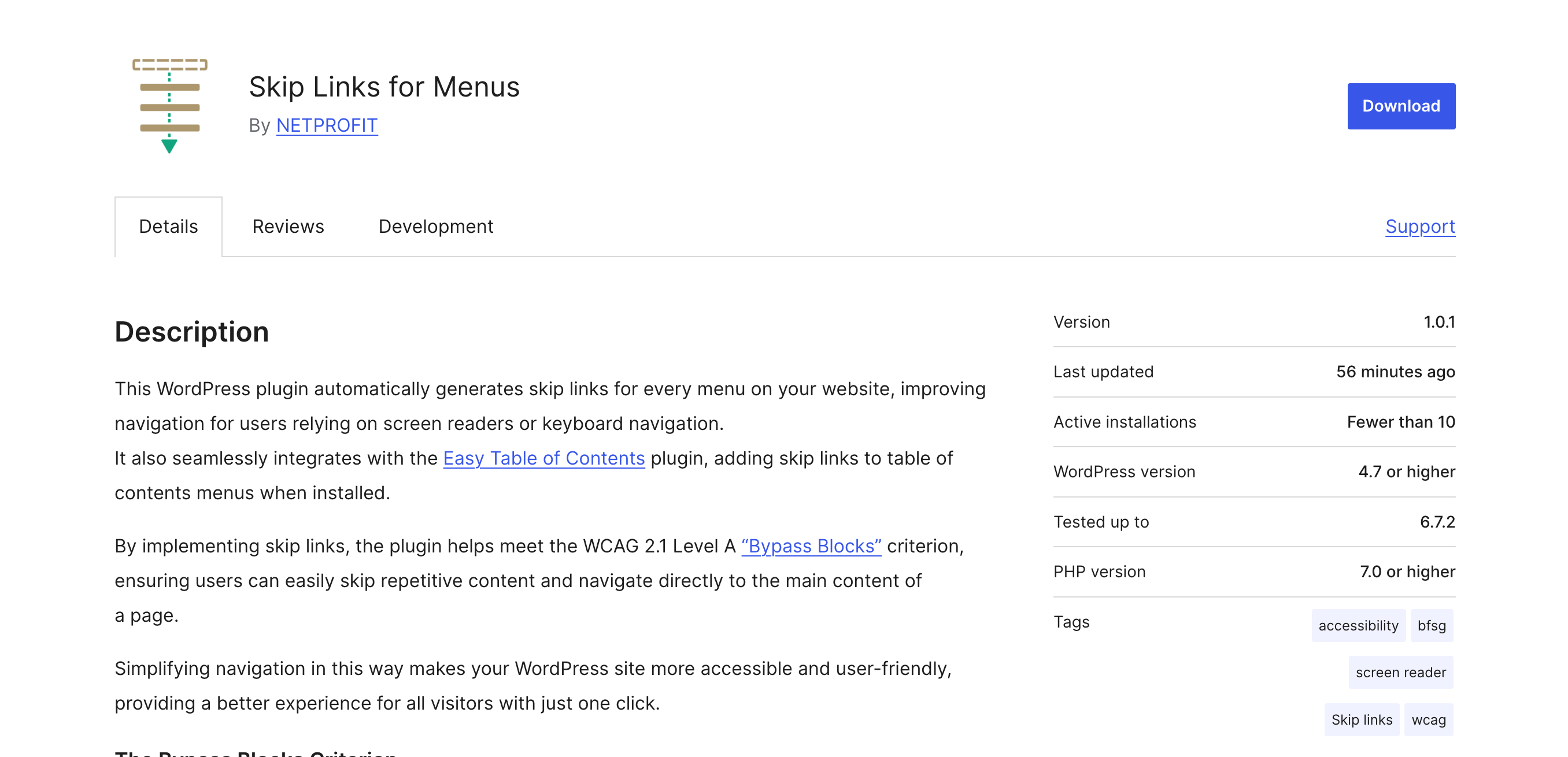 Screenshot von Wordpress.org des Plugins