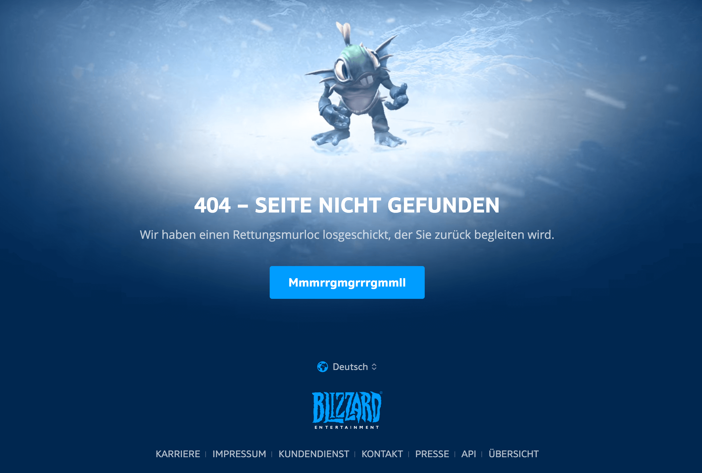 Unterhaltsame und kreative 404-Fehlerseite von Blizzard Entertainment