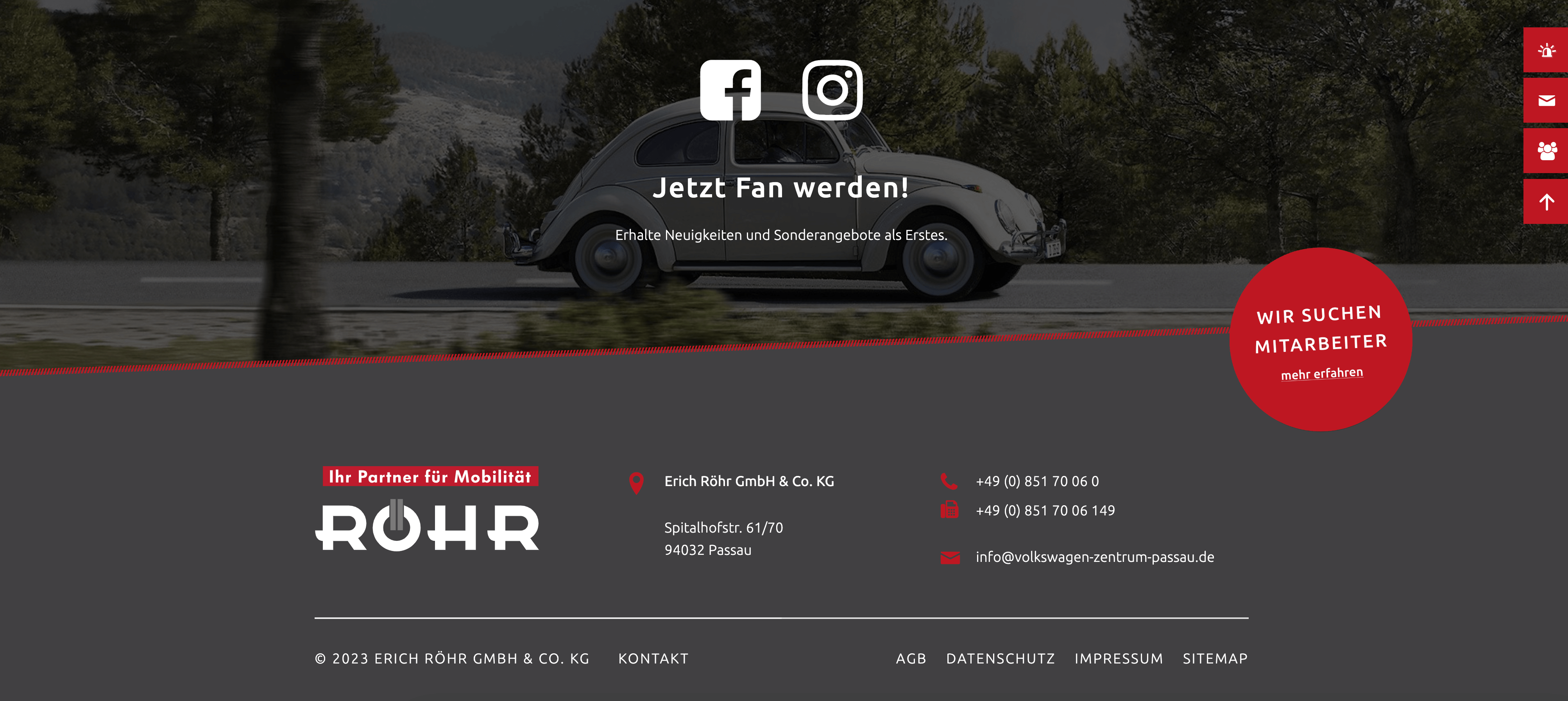 Beispiel für einen Footer der Seite www.auto-roehr.de