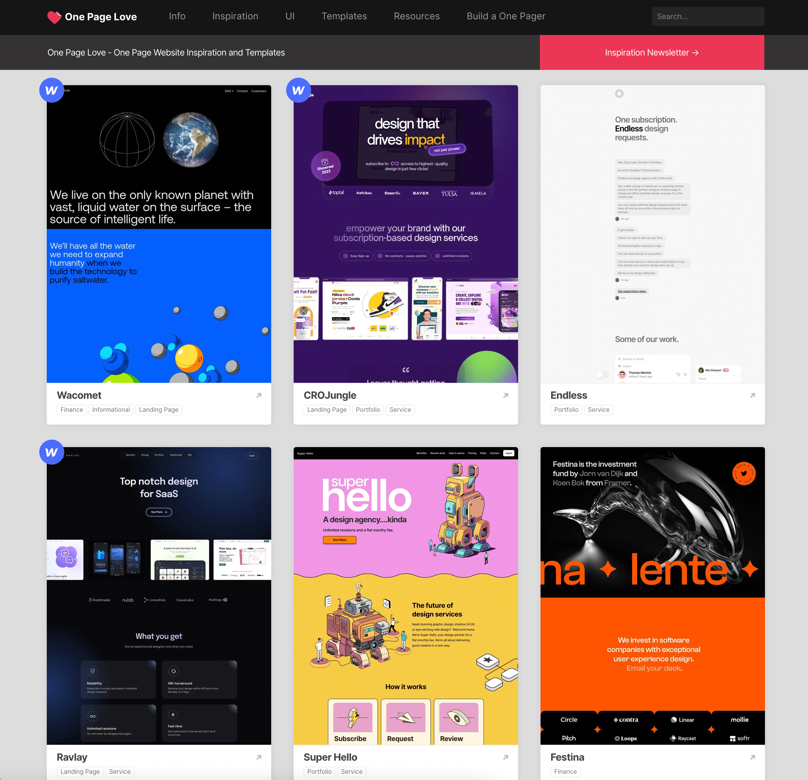Beispiele für ausgezeichnete One-Pager-Webseiten