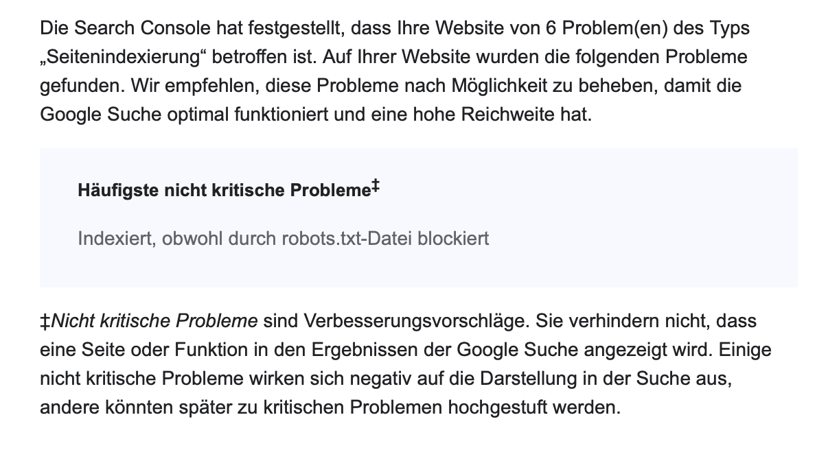 Indexiert, obwohl durch robots.txt-Datei blockiert